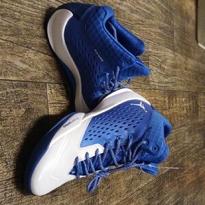 Nike Kids Blue and White High-Top Basketball Sneakers